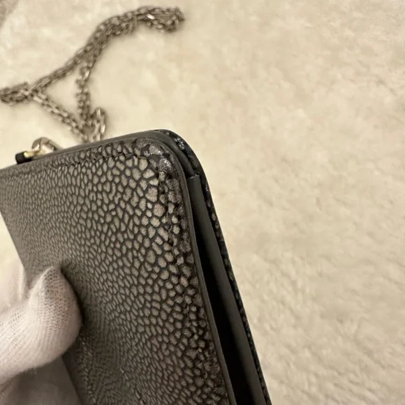 CHANEL Textured Black Crossbody Bag with Silver Chain - Picture 9 of 14